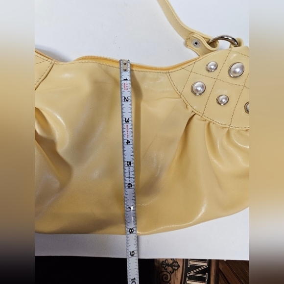 Gerolamo Soft Butter Yellow Dumpling  with Pearl Accents Bag - Picture 15 of 16